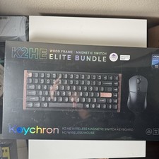Keychron K2HE Wood Frame Wireless Magnetic Switch Keyboard Mouse Elite Bundle