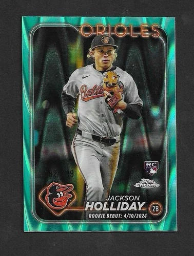 JACKSON HOLLIDAY 2024 Topps Chrome Update Aqua Raywave Refractor RC Orioles /199