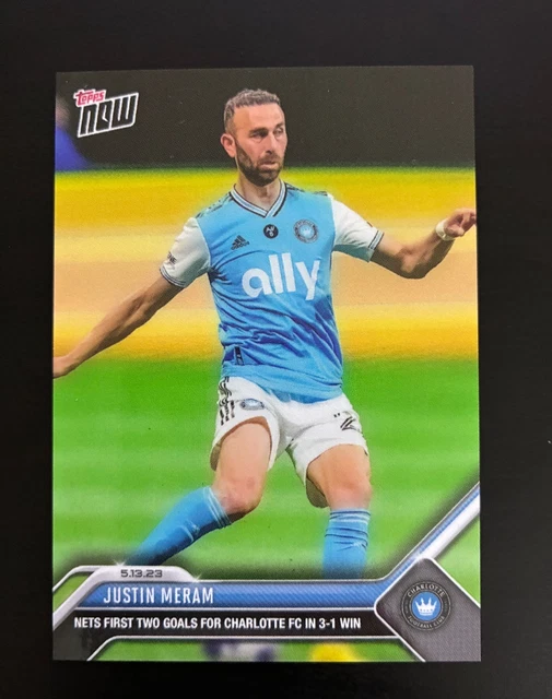 2023 Topps Now MLS 100 JUSTIN MERAM Charlotte FC 2 Tore