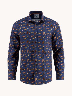 A FISH NAMED FRED SEAGULL PRINT SHIRT/NAVY - 2XL DHL NEXT DAY UVP 99,00£