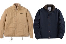 Winter USN Navy Deck Jacket Lined & Thickened with Sherpa Overcoat Spring&Autumn