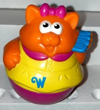 Hasbro Playskool Weebles Wobble Toy orange Cat Animal 2003