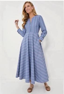 Tuckernuck Provence Stripe Mila Dress Medium NWT Cotton Linen Maxi Pockets
