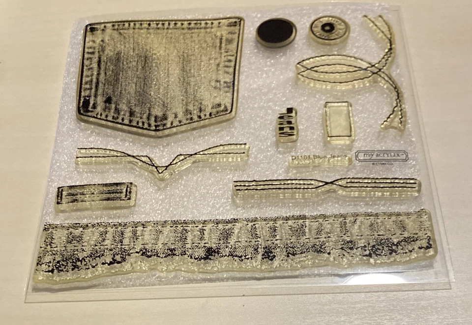 CTMH D1101 “Blue Jeans” Costuras, Bolsillo, Remache, Snap, Lazo para Cinturón, Bolsillo, Encaje Foto 3 de 3