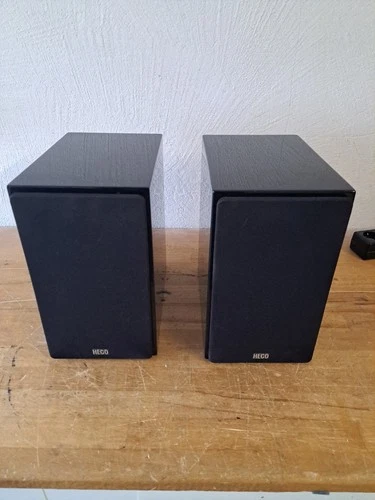 HECO Aleva 200 Black HG Bookshelf Speakers, Pair Tested with Warranty