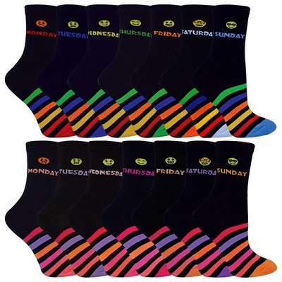 Kinder Neuheit Every Day of the Week Socken | 7 Paar | Jungen & Mädchen | Schulsocken