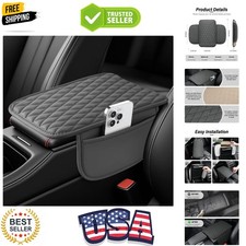 Car Center Console Cover, Upgraded Leather Car Armrest Cushion with 2 Storage...