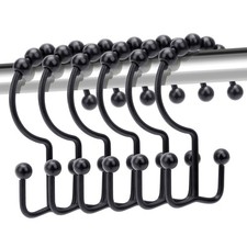 12 Pack Double Sided Shower Curtain Hooks Rustproof Stainless Steel Shower Hooks