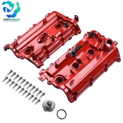 Pair Aluminum Engine Valve Cover & Gasket for Infiniti QX50 QX70 3.7L 2014-2017