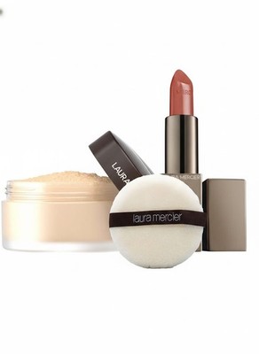 Laura Mercier Translucent Loose Setting Powder with Puff & Luxurious Lipstick
