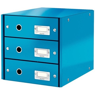 LEITZ Schubladenbox Click & Store  blau 60480036, DIN A4 mit 3 Schubladen, 1...