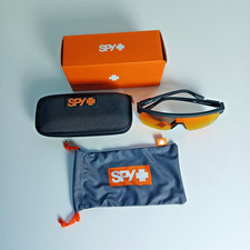 SPY Flynn 5050 Polarized Sunglasses Matte Black Happy Boost Orange Mirror New