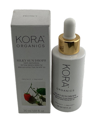 Kora Organics- Silky Sun Drops 100% Mineral Sunscreen Serum 1.01 oz 30 ml NIB