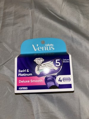 Gillette Venus Swirl & Platinum Deluxe Smooth Women's Razor Blade Refills 4Count