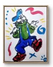 Original Art Goofy Guy 14x11 Colorful Modern Art Acrylic Painting Canvas