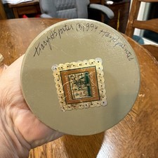 Tracy Porter Hand-Painted Wooden Candlesticks - Set of 2. signed  