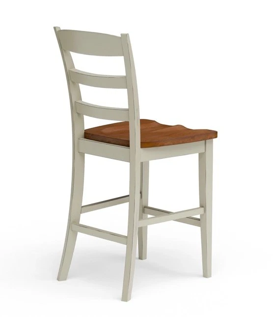 NEW 1Pc Homestyles Monarch Hardwood Antique Off-White Finish Counter Bar Stool - Image 4 of 4