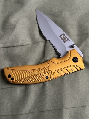 Caterpillar 3 In. Stainless Steel Partially Serrated Drop Point Folding Knife