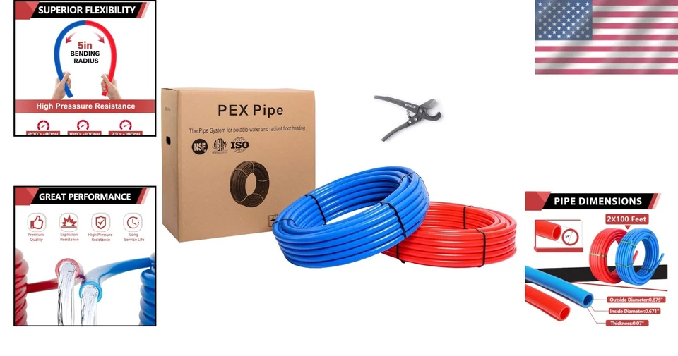 2 Rolls 3/4" Pex-B Pipe/Tubing, 200 ft Length, NSF Certified - Image 2 of 4