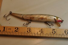 Vintage Silver / Lite Blue Back   Broke Back Rebel minnow floater 5 1/2" v used