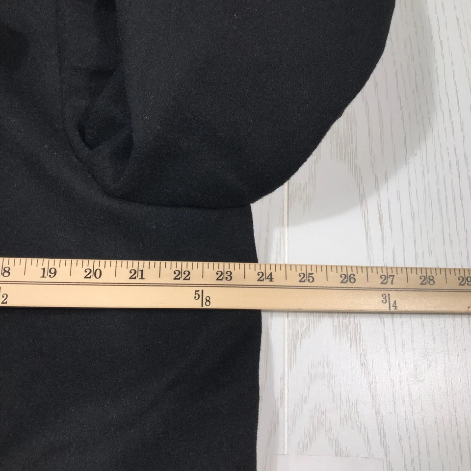 Vintage Jones New York Wool Trench Coat Women XL Black Double Breasted Long 90s - Image 4 of 4