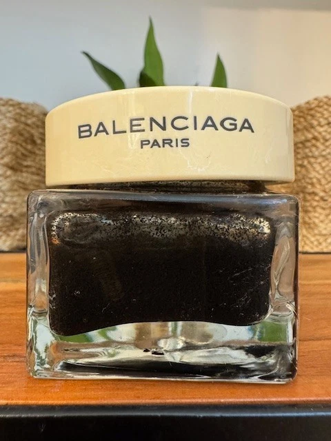 Balenciaga Paris exfoliante corporal negro frasco de 5 FL oz - hecho en Mónaco ABIERTO Foto 2 de 4