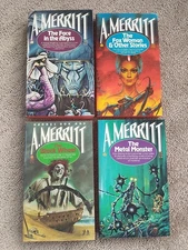 A. Merritt lot of 4 from Avon Books 1970's-'81.  Fantasy pb's.  Nice Condition!