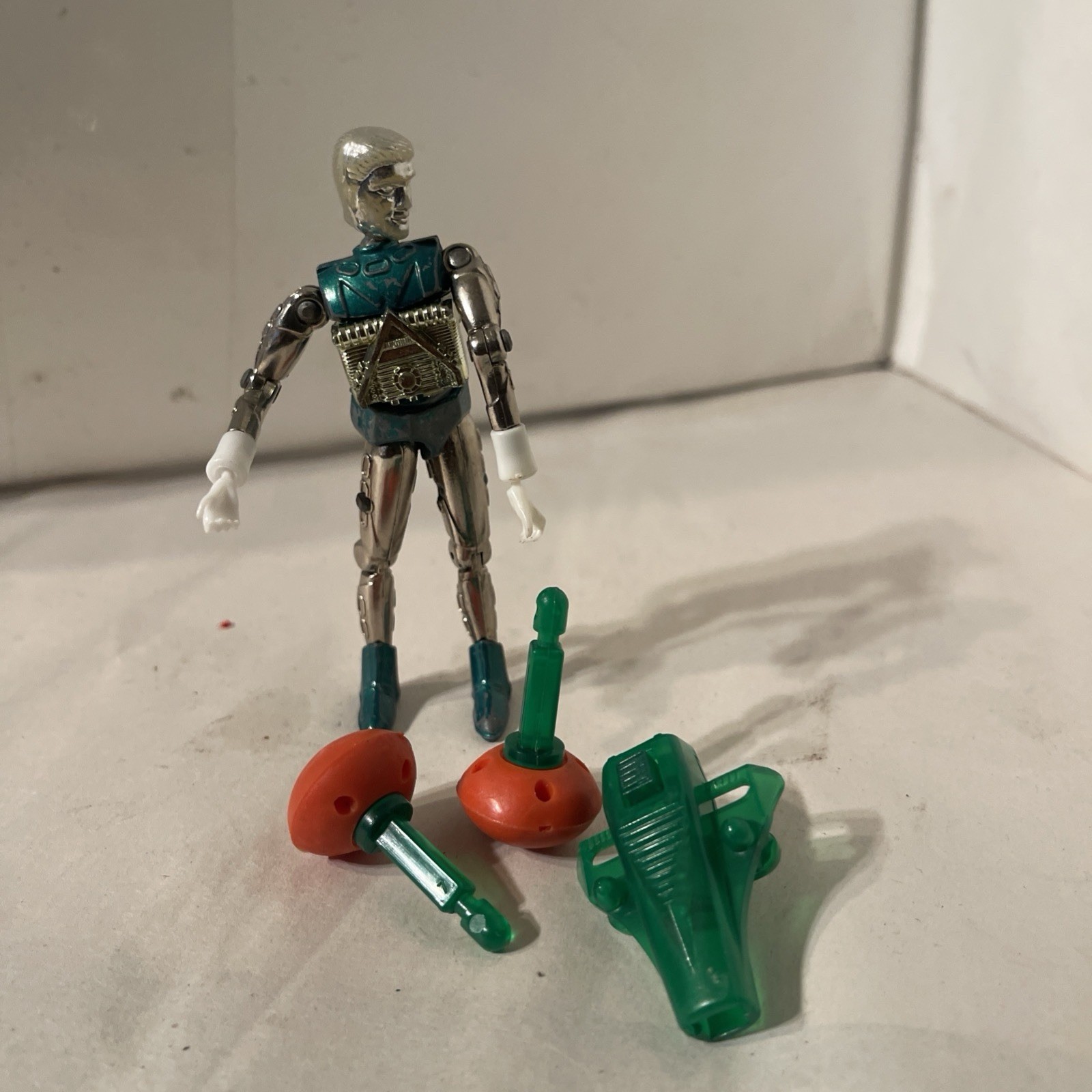 Micronauts Vintage 1976 Galactic Warrior Near GREEN Complete w/ 2 DARTS - FIRES