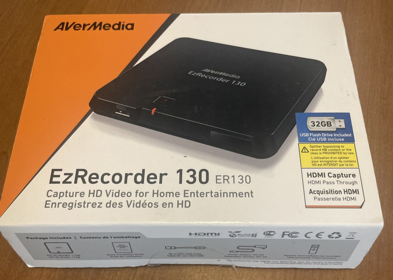 AVerMedia EzRecorder 130 ER-130 HD Video Capture HDMI Recorder