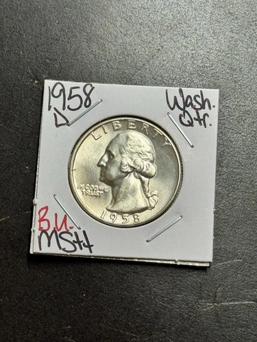 1958 D Washington Silver Quarter Gem BU Uncirculated MS++ 25c Coin (Raw18858)