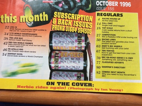 Tamiya VW Beetle (Love Bug), RRC Internat. Mag., Review Ed., Oct.‘96, Used. - Picture 2 of 2