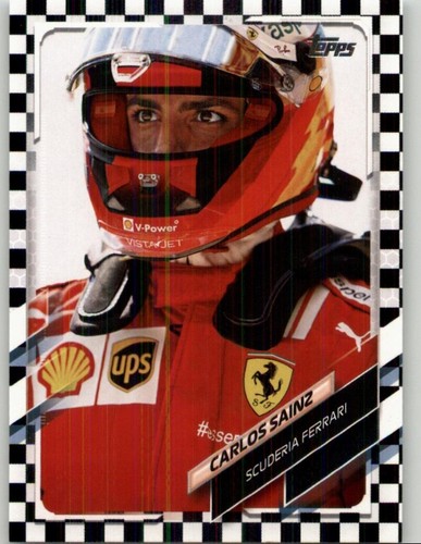 2021 Topps Formula 1 Carlos Sainz Checkered Flag #54 Scuderia Ferrari