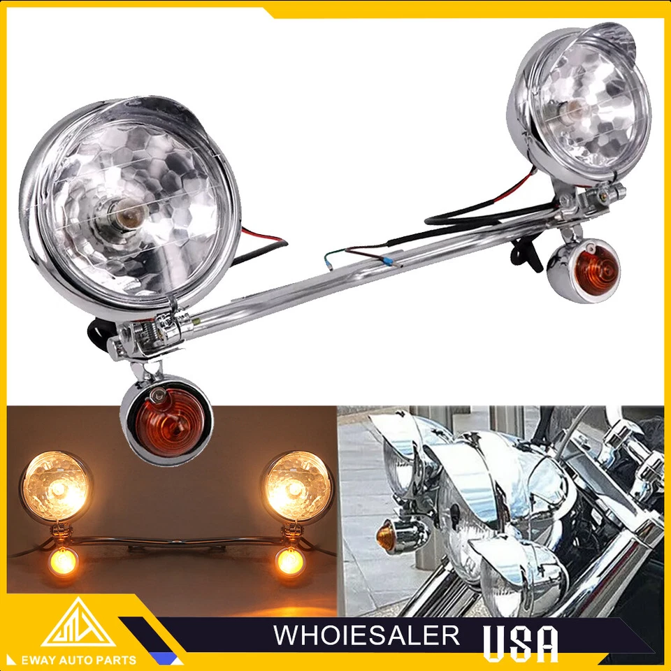 12V Motorcycle Turn Signal Lights Driving Fog Spot Light Bar For Harley Yamaha - Image 3 of 4
