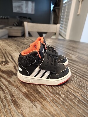 Adidas Hoops Mid 2.0 High Top Toddler Shoes 5K Black Red  display picture 3