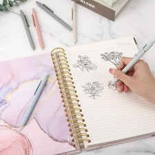 Gel Pens, 6 x 0.5mm Quick Drying Black Ink Pens, Fine Point Smooth Writers