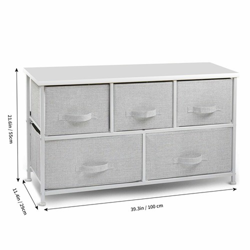5 cajones organizador de almacenamiento de tocador contenedores gabinete tela torre unidad para dormitorio - Imagen 27 de 35