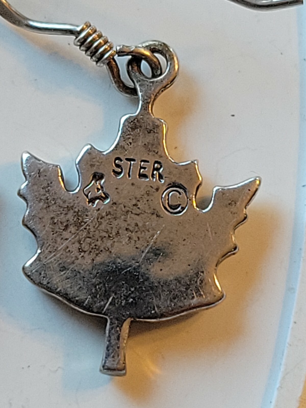 Maple Leaf Sterling Silver Earrings 3.6 Grams - image 3