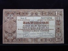 Netherlands 1 Gulden 1938 P61 i9096 Zilverbon Silver Voucher Nederlandsche Bank