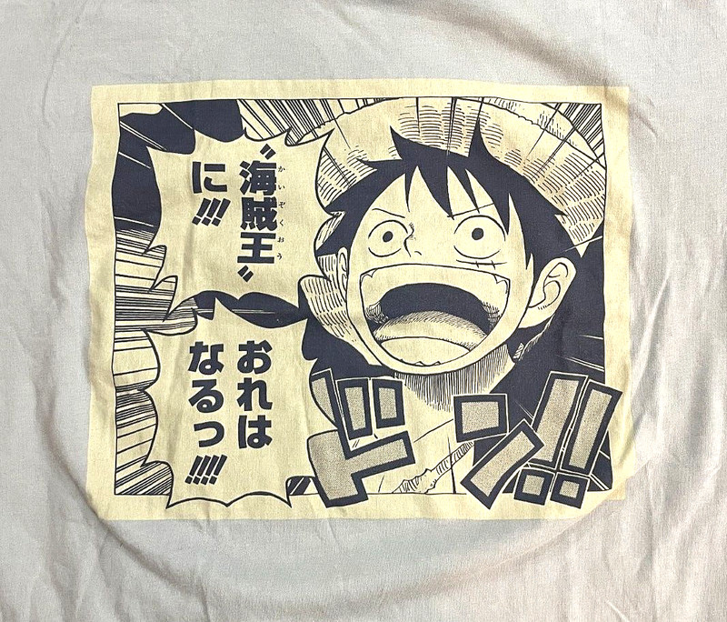 Vintage Tee, ONE PIECE, LUFFY, ROMANCE DAWN UNIQLO S fits M, Cotton, T