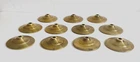 Vintage 3 1/2 Inch Stamped Brass Lamp Shade Cap Tiffany Style Stained Glass Raw