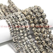 Natural Stone Dalmation Jasper Round Spacer Beads Jewelry Making 6mm 8mm 10mm
