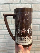 1970s Anheuser Busch Budweiser Clydesdale Horses Thermo-serv Insulated Beer Mug