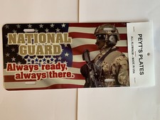 Made in the USA! National Guard premium license plate.