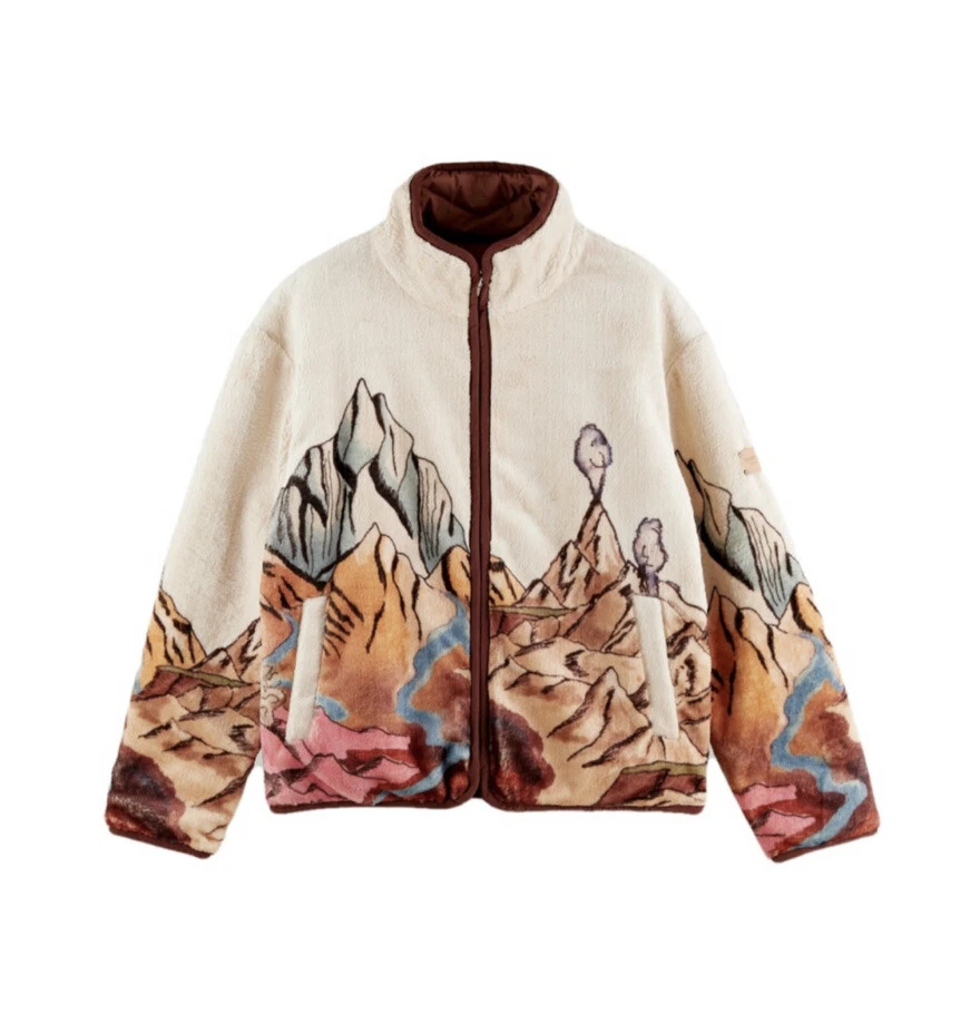 Scotch Soda 163259 Men s Teddy Fleece Reversible Jacket size L