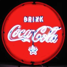 Wholesale lot 10 Neon sign Coca Cola Ice cold Shield Coke Circle Fishtail lamp