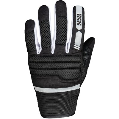 IXS Motorcycle Gloves Size L Samur-Air 2.0 - Black And White Motorcycle Gloves