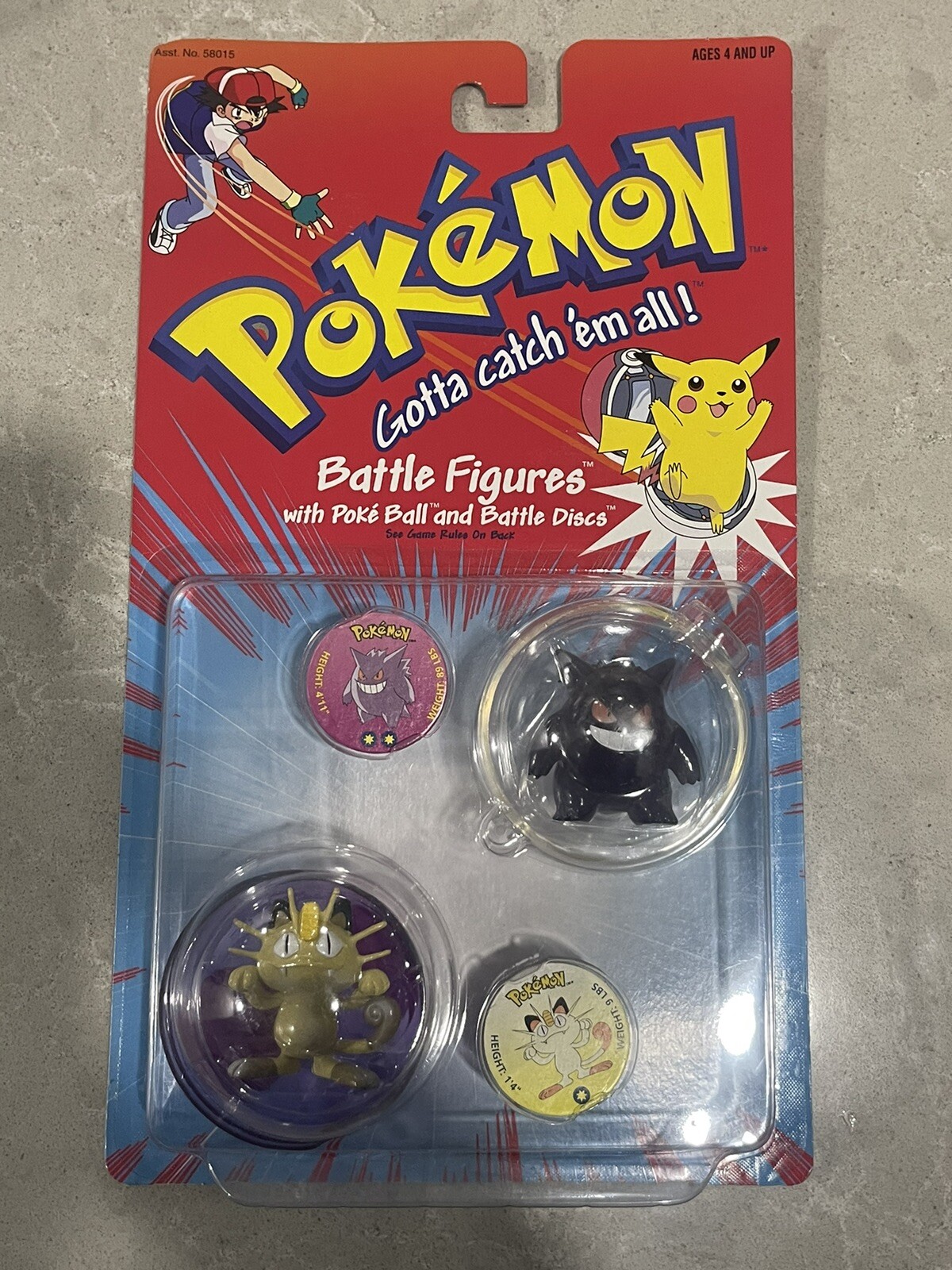 Figuras de batalla Hasbro TOMY Pokémon 1999 translúcidas Gengar y Meowth de colección nuevas