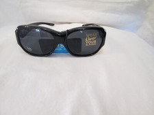 Solar Shield Fit Over Sunglasses Black Fashion Polarized M/L FO-038 New