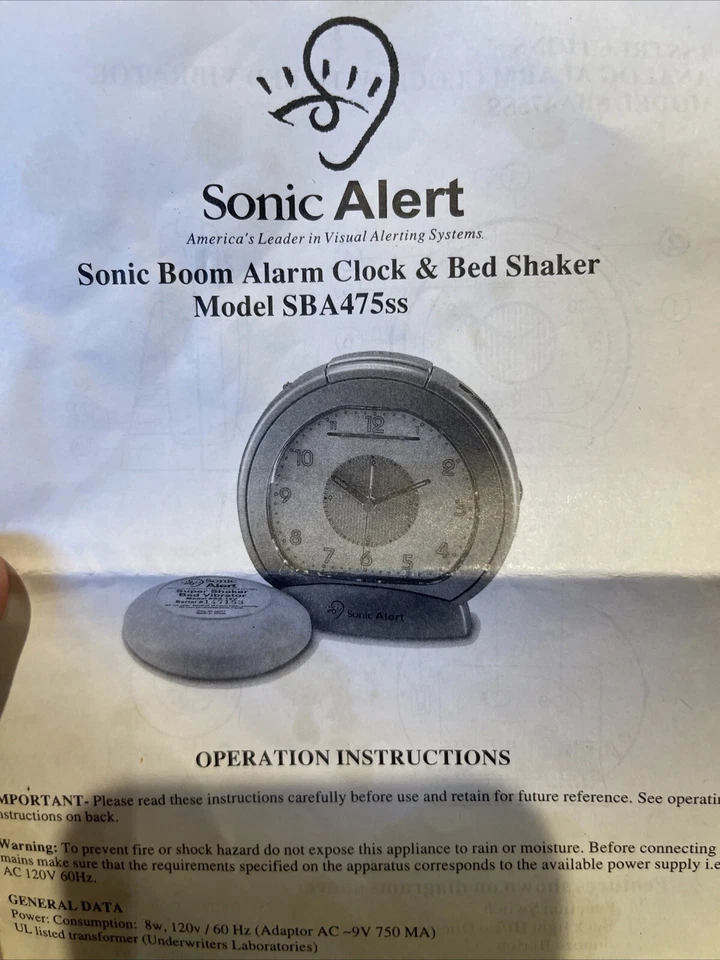 Sonic Alert SBA475SS Sonic Boom Alarm Clock Extra Loud, Vibrating Bed Shaker - Image 4 of 4