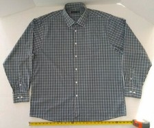 Cedar Wood State Men's Black Blue Gray Check Long Sleeve Shirt Sz XXL 47 - 49